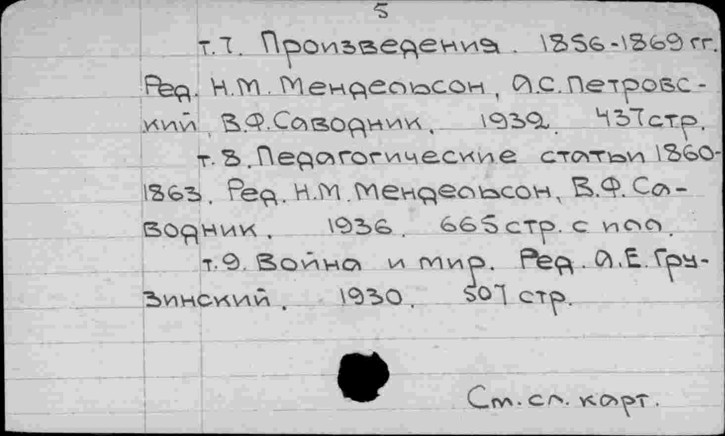 ﻿
т.1. ГУро'лъ’ае^ен'/^ .	-\2><ь2> гг.
РЬ^. Н.ТП. ГНен<^ес>\ассн , С^.с.Петрове-у^<л ?><?,Сс*ао^н^\\т.____\0Ъ0, ЧЫстр.
т-Ъ. Пе£с>\ге>г\/\че.слч\ле стсуту=ь\п \*3><©О-12><©ъ. Ре<?\.Н.М,?лен^ео^сон, В.9.Се>-ВО<^УАИУ\ .	\2>Ъ& . <ов“о стр. С .
т.0. Зойно гнир.	. й.^..Гру-
Ъинслахлй . \0ЪО .	Ъ°1 стр..